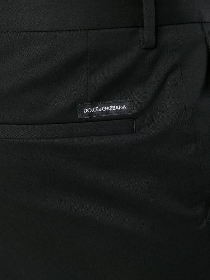 Dolce & Gabbana Chino met logo-label Zwart
