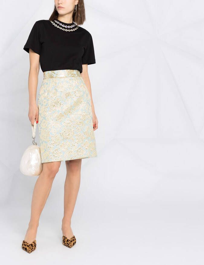 Dolce & Gabbana Kokerrok met fleur de lis patroon Blauw