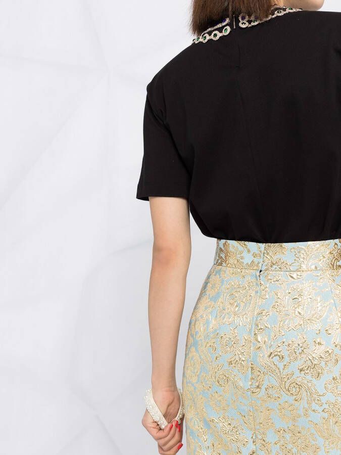 Dolce & Gabbana Kokerrok met fleur de lis patroon Blauw