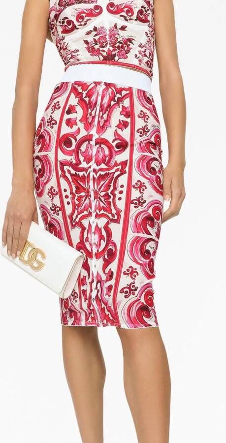 Dolce & Gabbana Kokerrok met print Rood