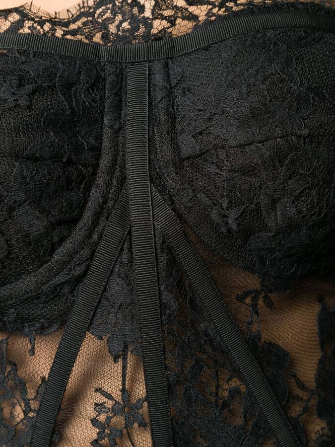 Dolce & Gabbana Bustier top met kant Zwart