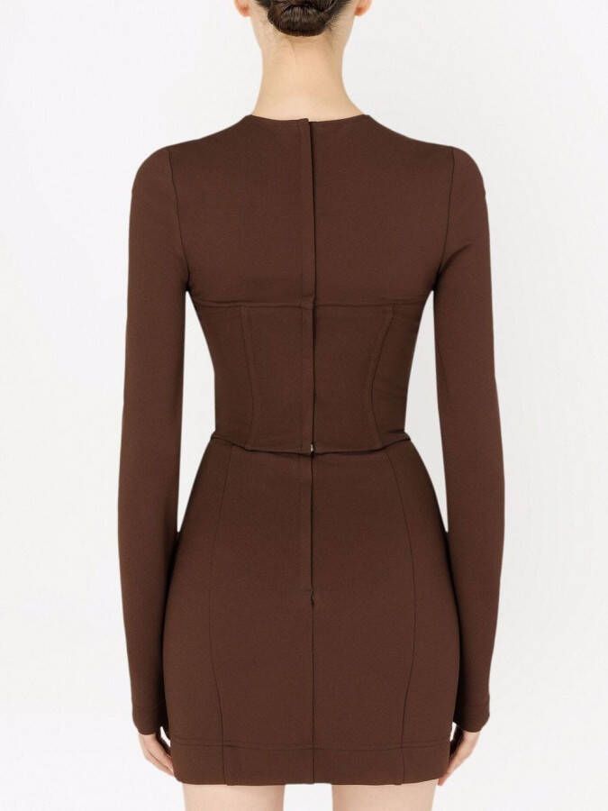 Dolce & Gabbana Korset top met lange mouwen Bruin
