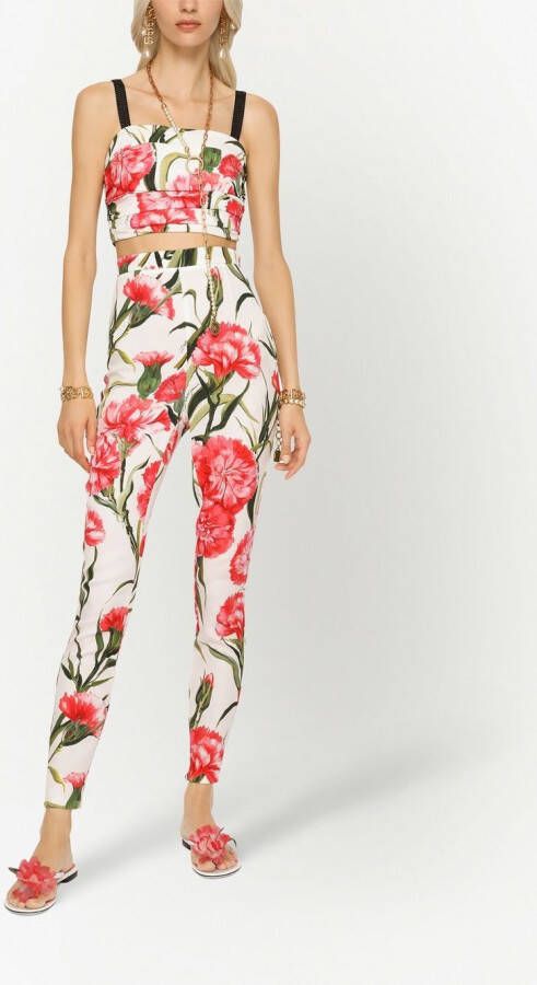 Dolce & Gabbana Legging met bloemenprint Wit