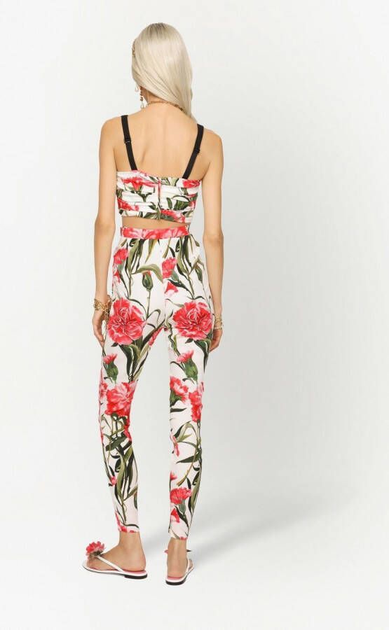 Dolce & Gabbana Legging met bloemenprint Wit