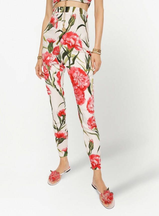 Dolce & Gabbana Legging met bloemenprint Wit