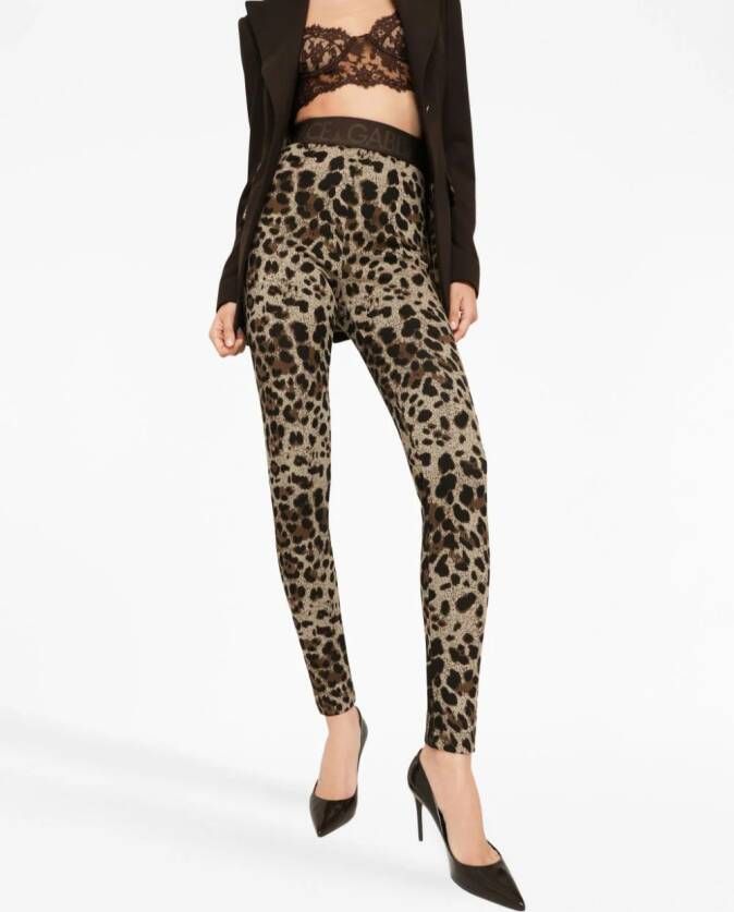 Dolce & Gabbana Legging met luipaardprint Beige