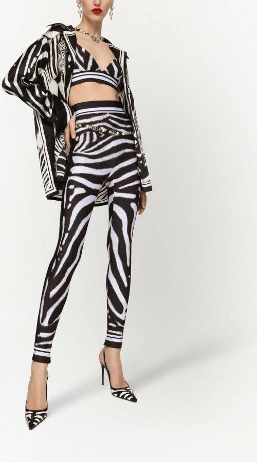 Dolce & Gabbana Legging met zebraprint Zwart