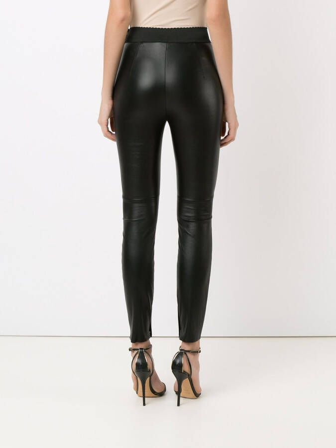 Dolce & Gabbana legging van leer Zwart
