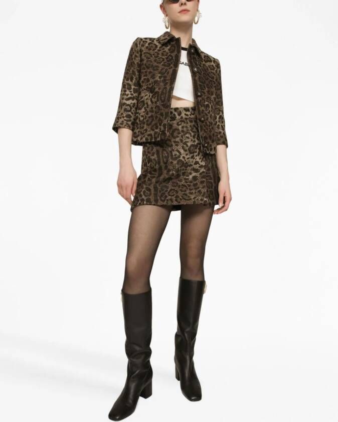 Dolce & Gabbana leopard-print high-waisted miniskirt Bruin