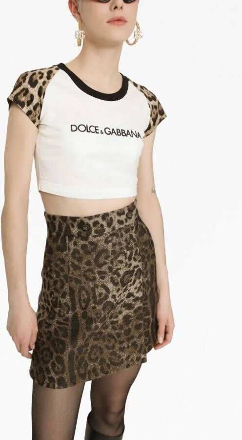 Dolce & Gabbana leopard-print high-waisted miniskirt Bruin