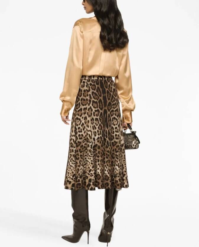 Dolce & Gabbana leopard-print high-waisted skirt Bruin