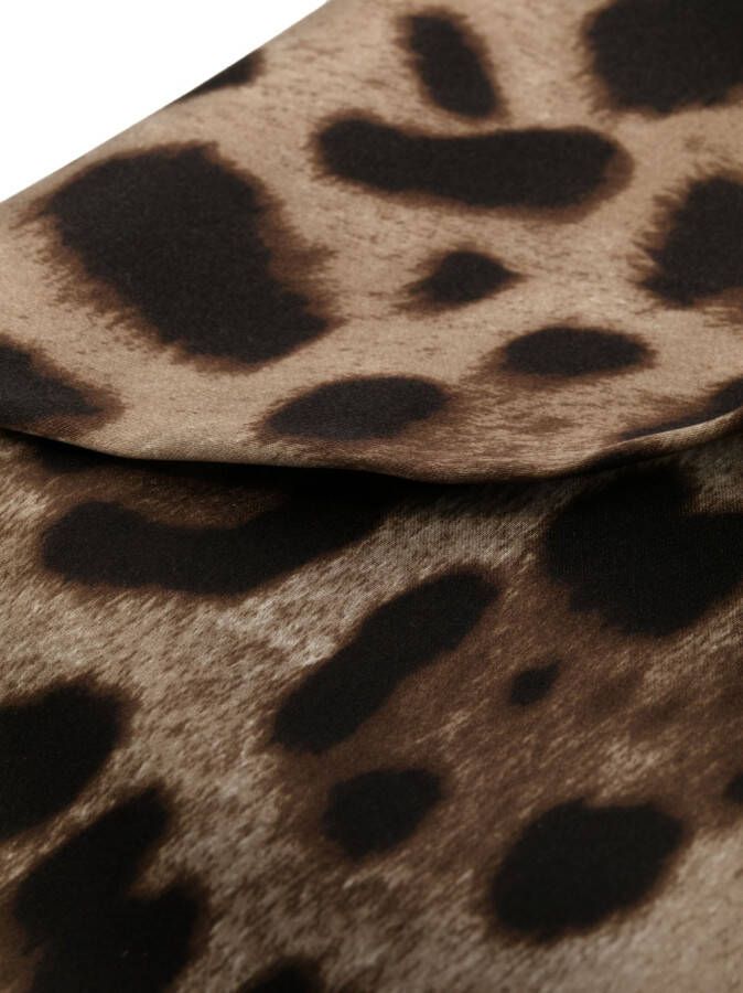 Dolce & Gabbana Handschoenen met luipaardprint Bruin