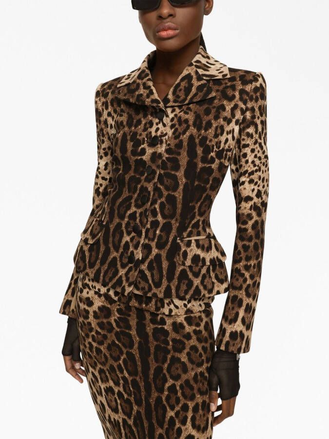 Dolce & Gabbana Midi-rok met luipaardprint Bruin