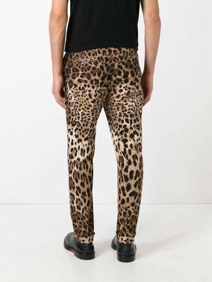 Dolce & Gabbana leopard print trousers Bruin