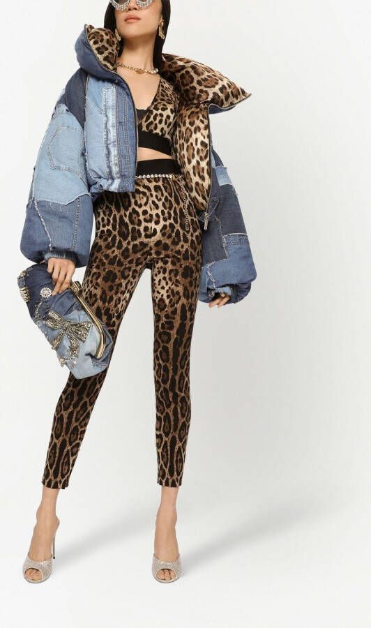 Dolce & Gabbana Cropped top met luipaardprint Bruin