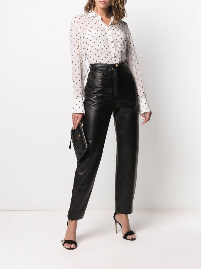 Dolce & Gabbana Leren broek Zwart