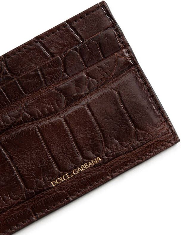 Dolce & Gabbana Leren pasjeshouder met logo label Bruin