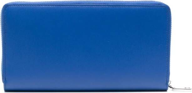 Dolce & Gabbana Leren portemonnee met logo-reliëf Blauw