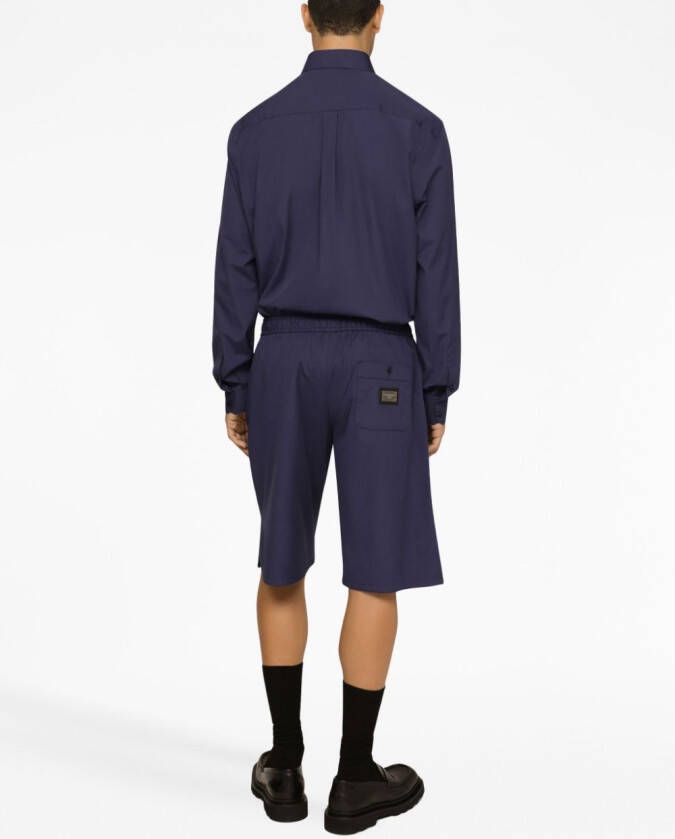 Dolce & Gabbana Overhemd met geborduurd logo Blauw