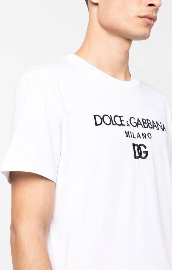 Dolce & Gabbana T-shirt met geborduurd logo Wit