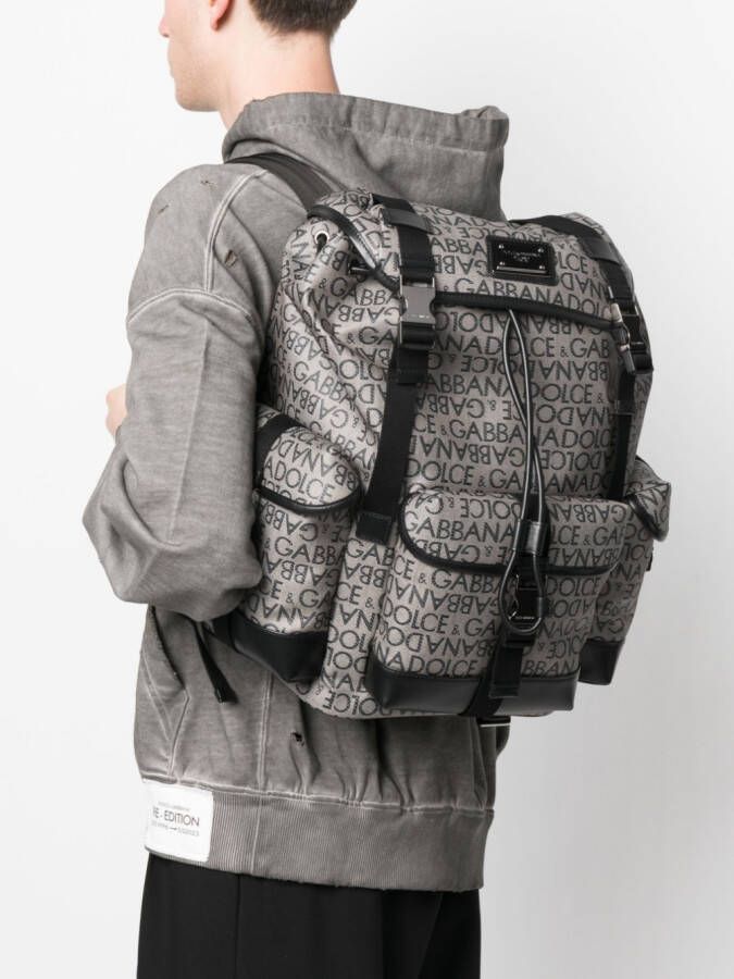 Dolce & Gabbana Rugzak met logo jacquard Bruin