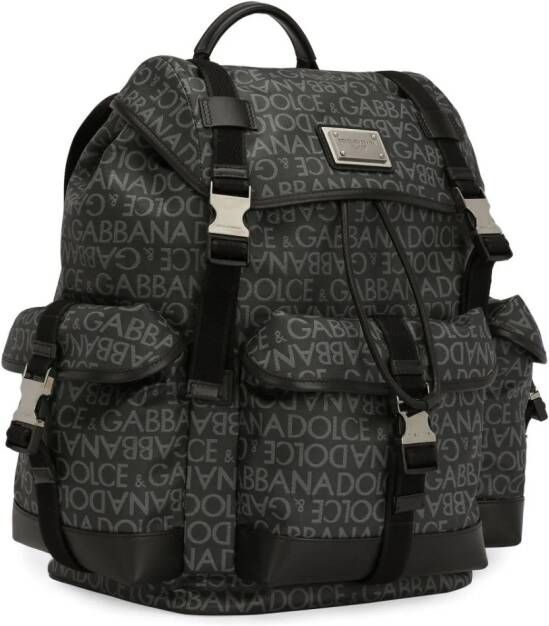 Dolce & Gabbana Rugzak met logo-jacquard Zwart