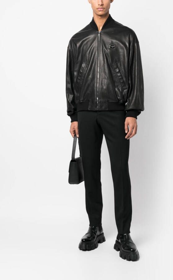 Dolce & Gabbana Bomberjack met logopatch Zwart