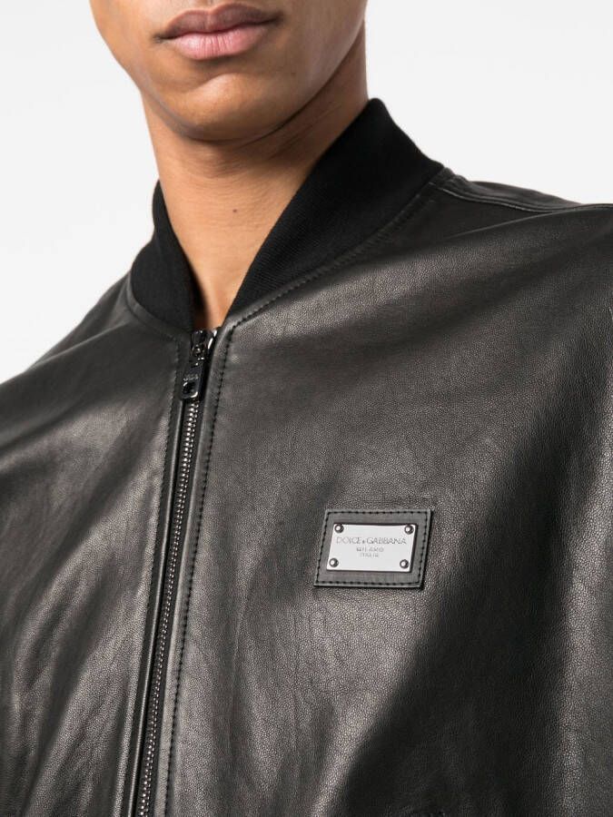 Dolce & Gabbana Bomberjack met logopatch Zwart