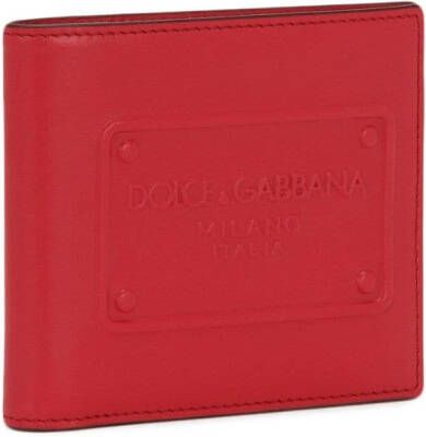 Dolce & Gabbana Leren portemonnee met logo-reliëf Rood