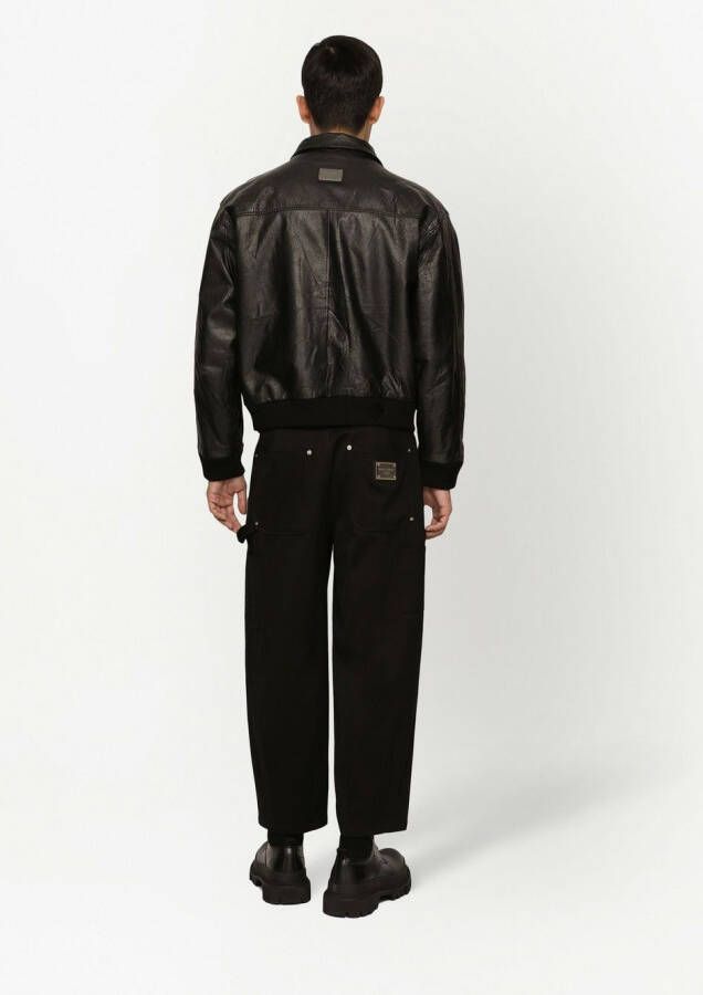 Dolce & Gabbana Leren portemonnee met logo Zwart
