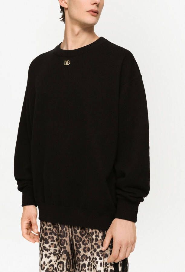 Dolce & Gabbana Kasjmier trui met DG-logo Zwart