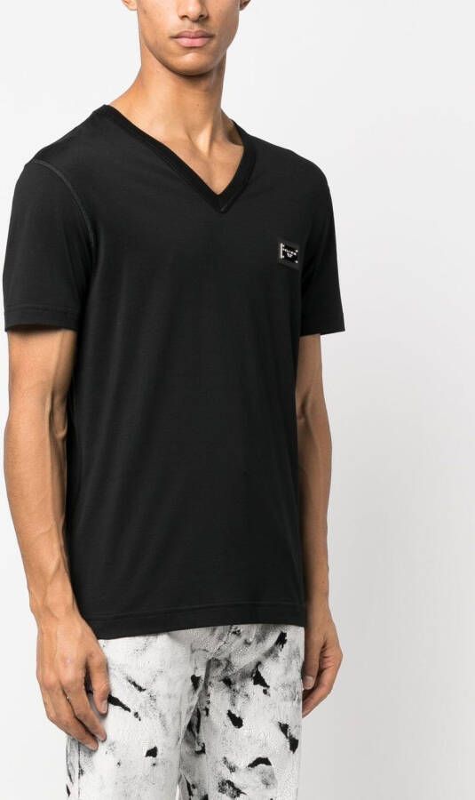 Dolce & Gabbana T-shirt met V-hals Zwart