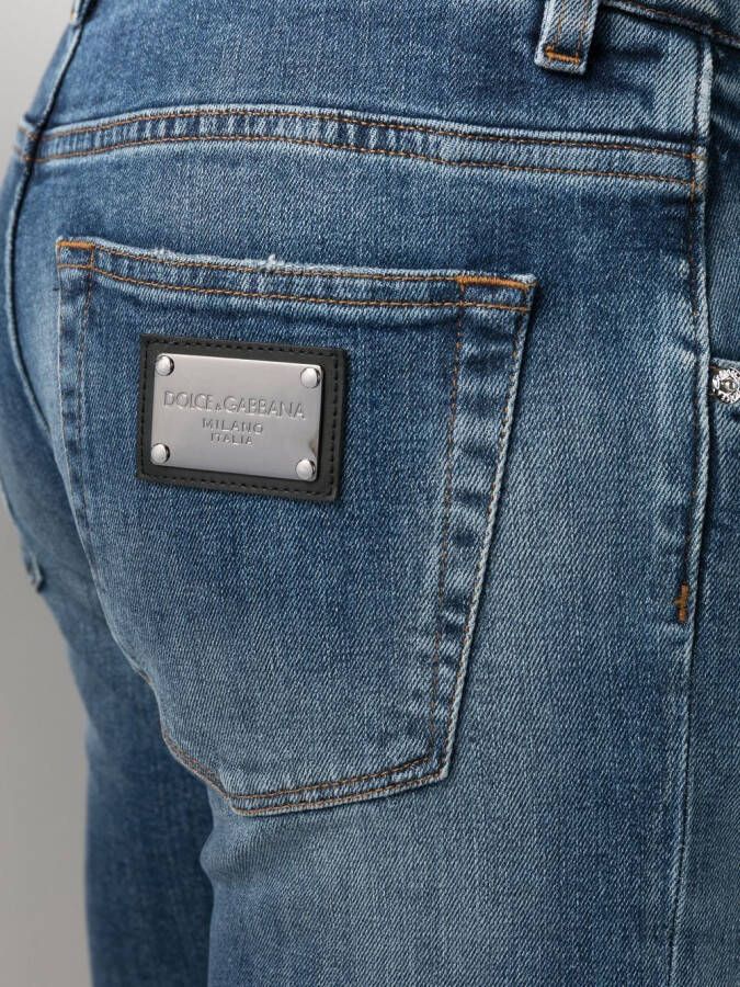 Dolce & Gabbana Jeans met logoplakkaat Blauw