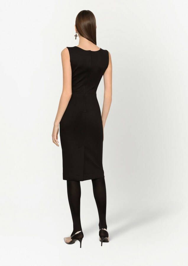 Dolce & Gabbana Geribbelde mouwloze midi-jurk Zwart