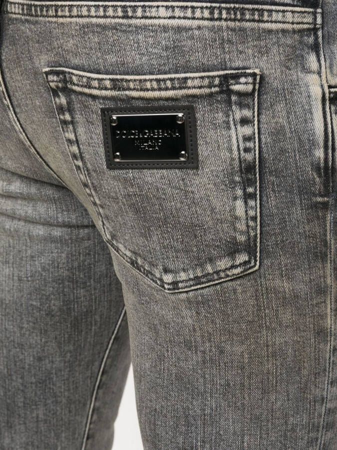 Dolce & Gabbana Jeans met logoplakkaat Grijs