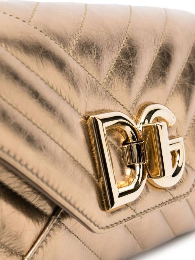 Dolce & Gabbana Schoudertas met logoplakkaat Goud