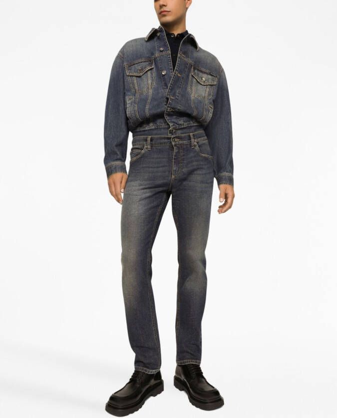 Dolce & Gabbana Jeans met logoplakkaat Grijs