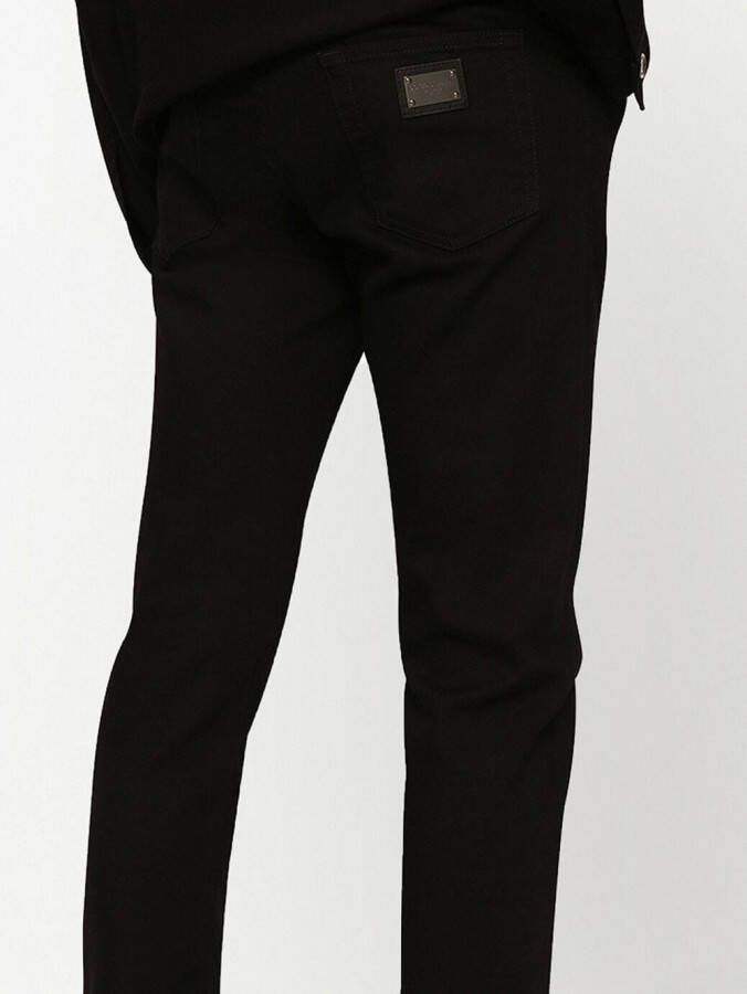 Dolce & Gabbana Skinny jeans met logo-applicatie Zwart