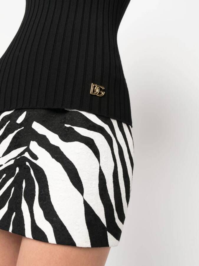 Dolce & Gabbana Top met logoplakkaat Zwart