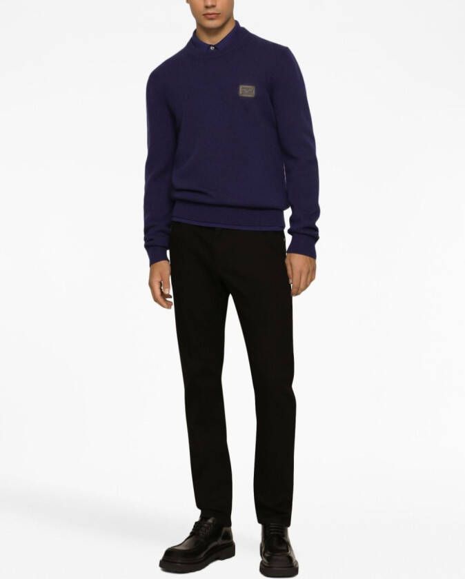 Dolce & Gabbana Trui met logoplakkaat Blauw
