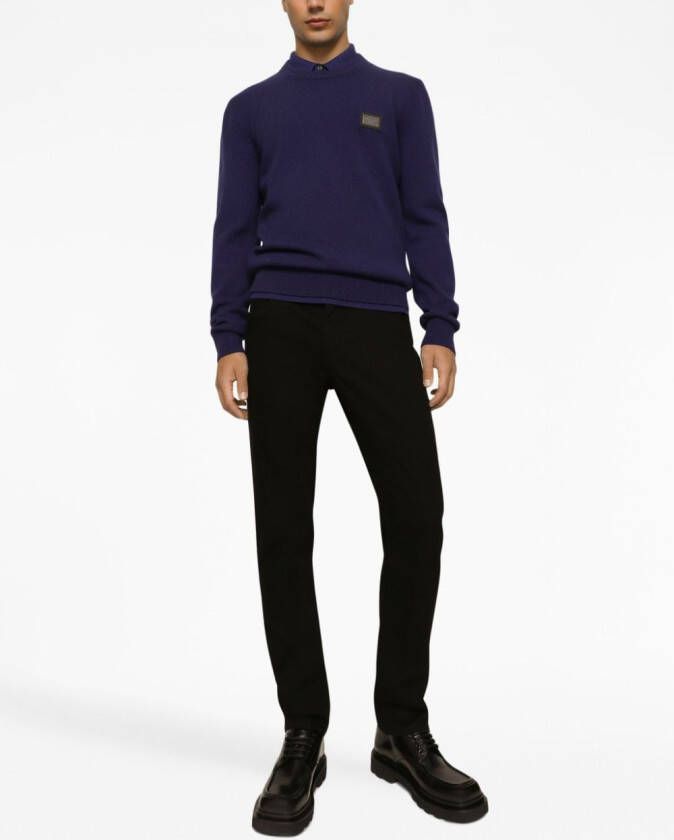 Dolce & Gabbana Trui met logoplakkaat Blauw