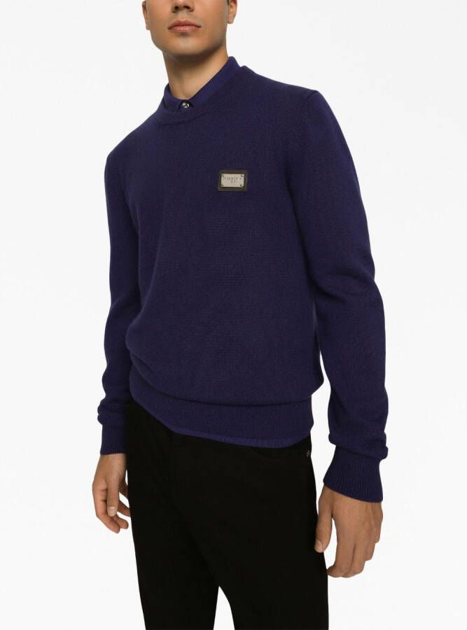 Dolce & Gabbana Trui met logoplakkaat Blauw