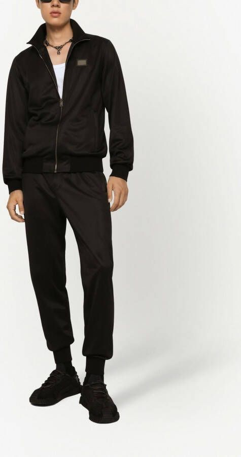 Dolce & Gabbana Sweater met rits en logolabel Zwart
