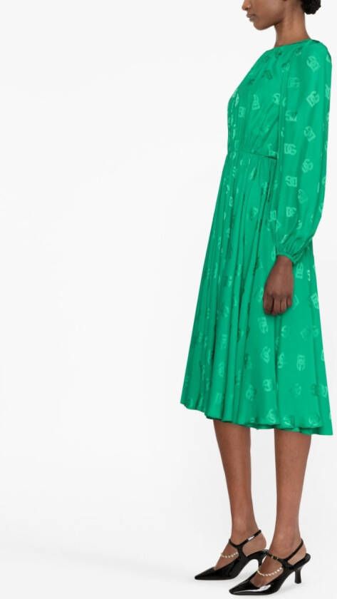 Dolce & Gabbana Flared midi-jurk Groen