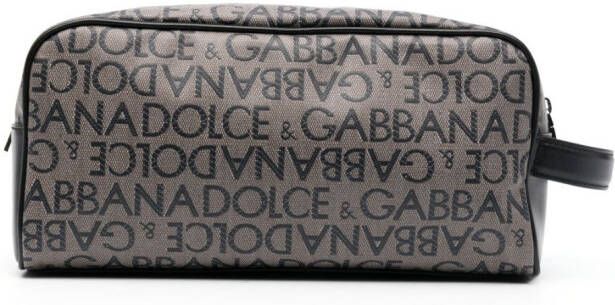 Dolce & Gabbana Toilettas met logoprint Bruin