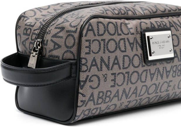 Dolce & Gabbana Toilettas met logoprint Bruin