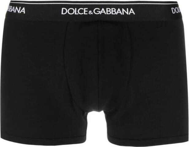Dolce & Gabbana Twee boxershorts met logoband Zwart