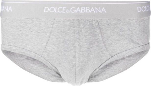 Dolce & Gabbana Twee boxershorts met logoband Grijs