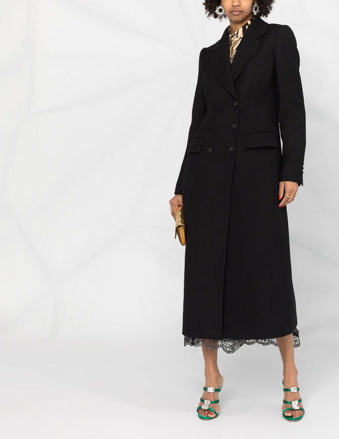 Dolce & Gabbana Mantel met dubbele rij knopen Zwart