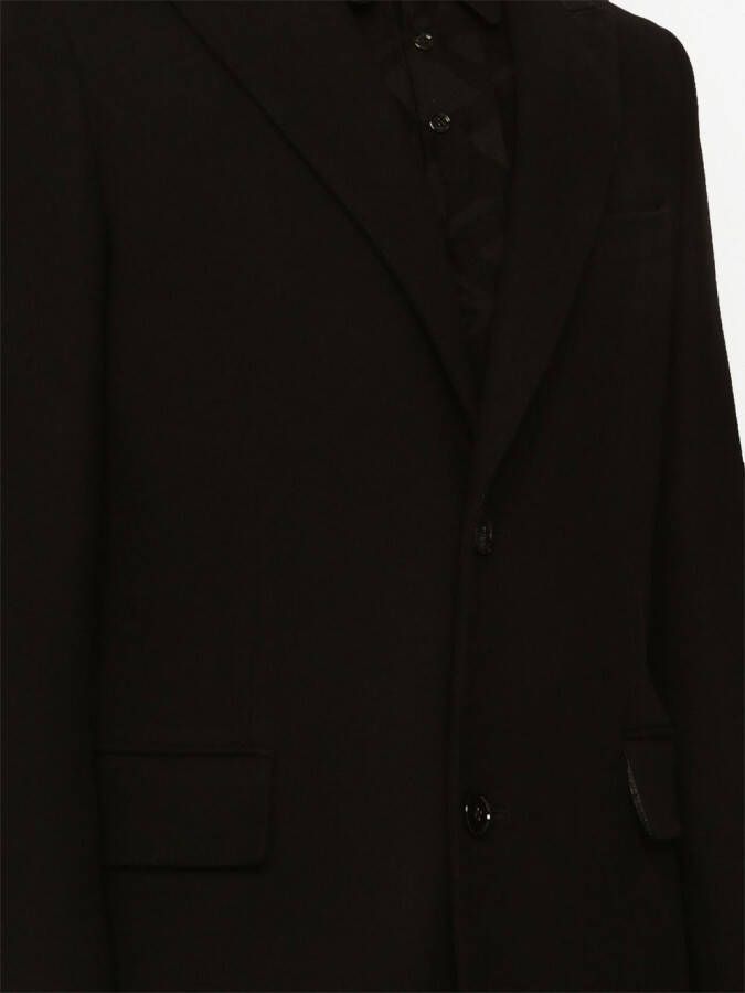 Dolce & Gabbana Wollen mantel met enkele rij knopen Zwart